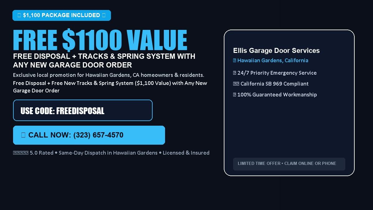 Ellis Garage Door Services FREE Haul-Away & Heavy-Duty Tracks with New Door